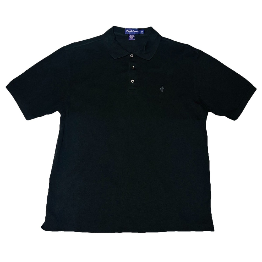 Ralph Lauren Men's Purple Label 100% WOOL  Made in Italy Black Polo - Size L